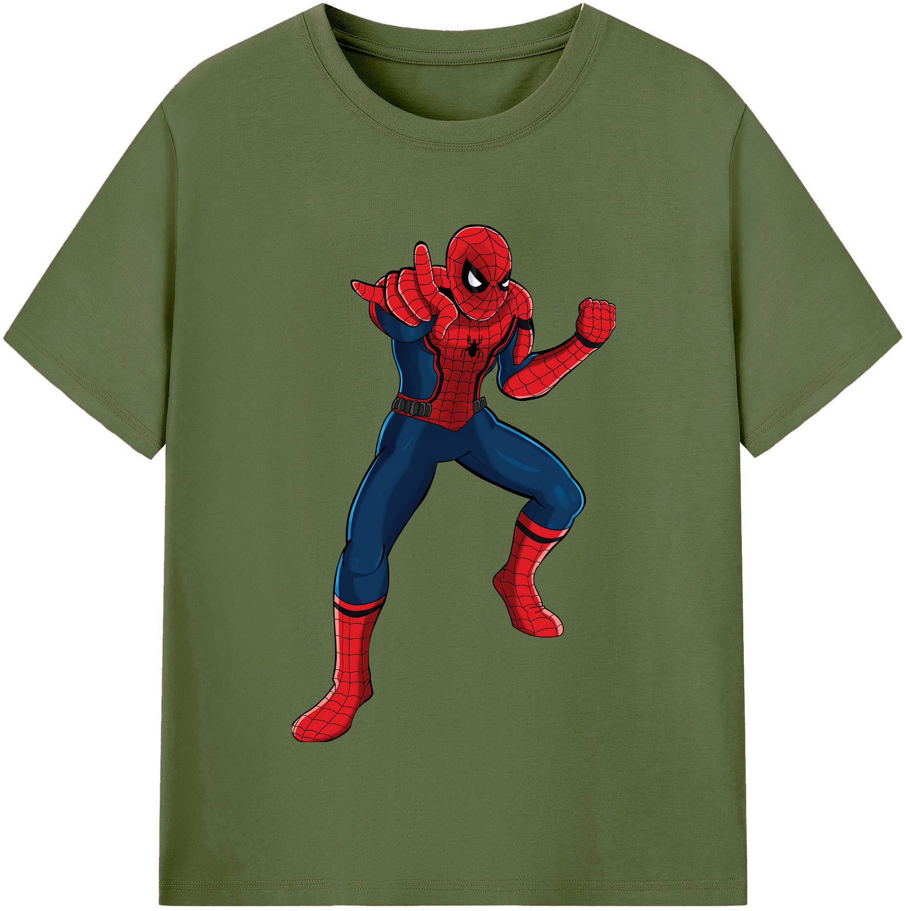 （画像用） Spider Man スパイダーマン 綿100％半袖Tシャツ（フロントプリント）